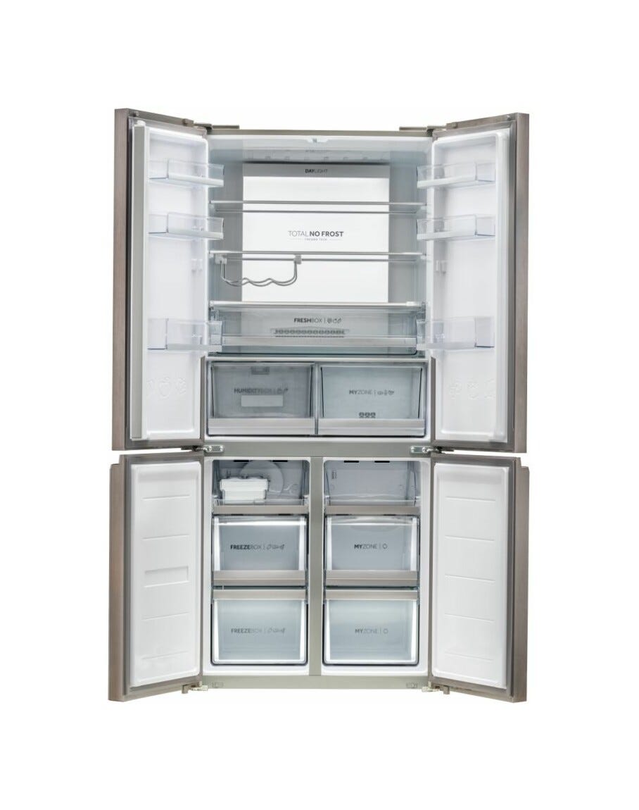 Haier HTF508DGS7 Cube 83 Serie 7 Frigorifero con congelatore 4 porte - cm. 83 h 190 - lt. 537 - silver