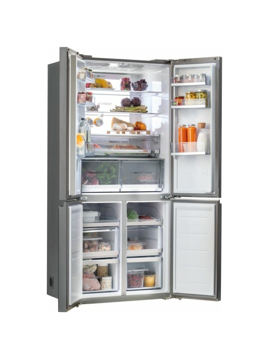 Haier HTF508DGS7 Cube 83 Serie 7 Frigorifero con congelatore 4 porte - cm. 83 h 190 - lt. 537 - silver