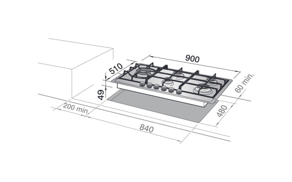 De Longhi NSL590X Life Piano a cottura a gas cm. 90 - inox