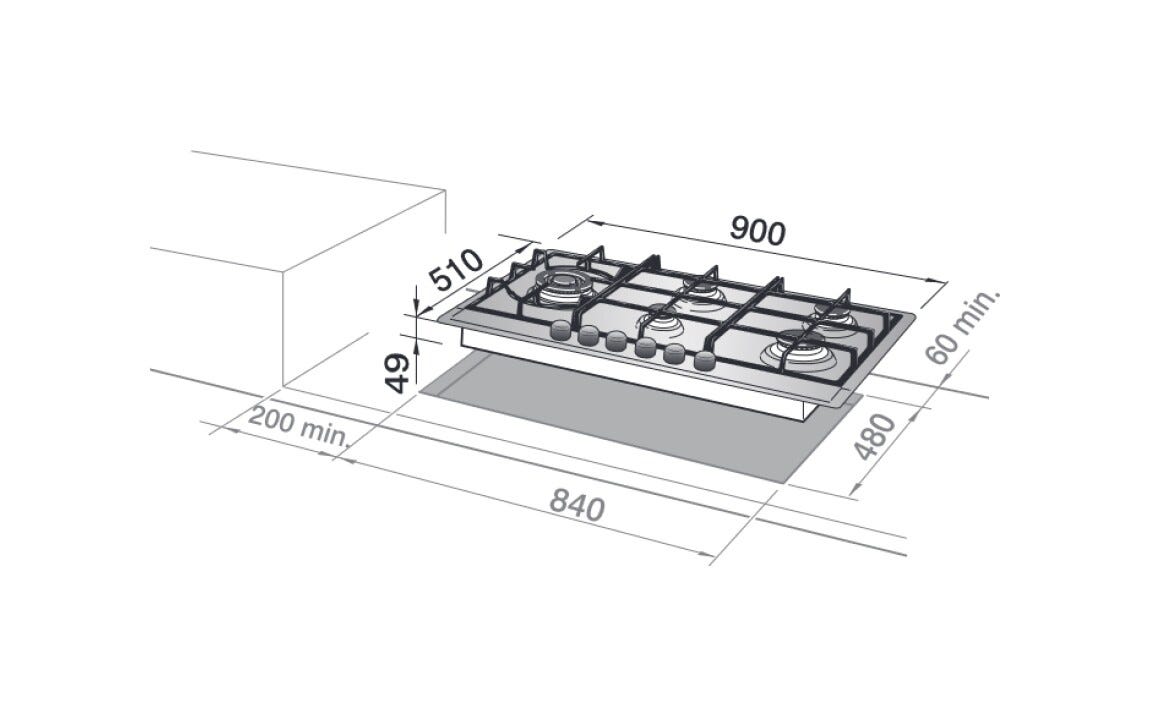 De Longhi NSL590X Life Piano a cottura a gas cm. 90 - inox