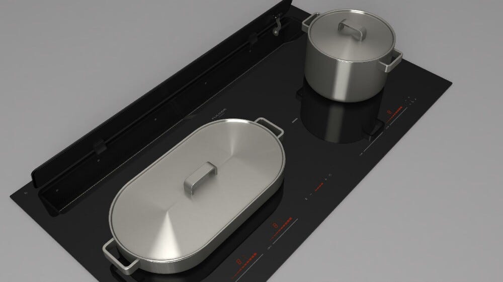 Fulgor FCLHD 9041 HID TS BK 2 Piano cottura induzione cm. 90 con cappa integrata da 645 m3/h - vetroceramica nero