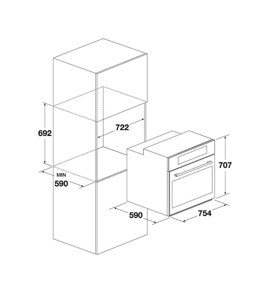 Fulgor FCPO 315 P TEM 2F X Plano in grande Forno elettrico pirolitico cm 75 - inox