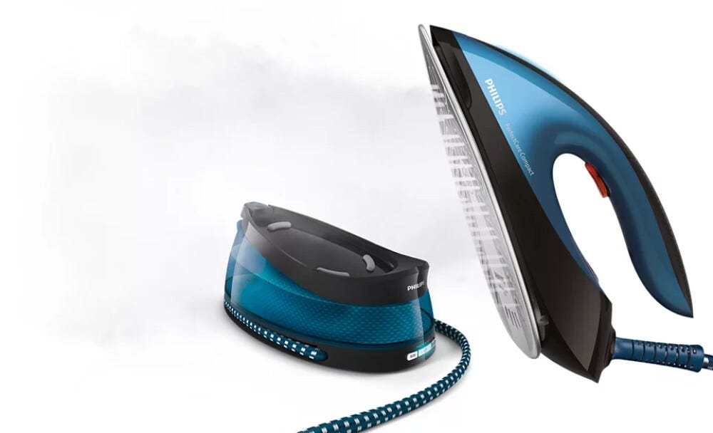 Philips GC7846/80 PerfectCare Compact Ferro da stiro con caldaia a vapore - nero / blu