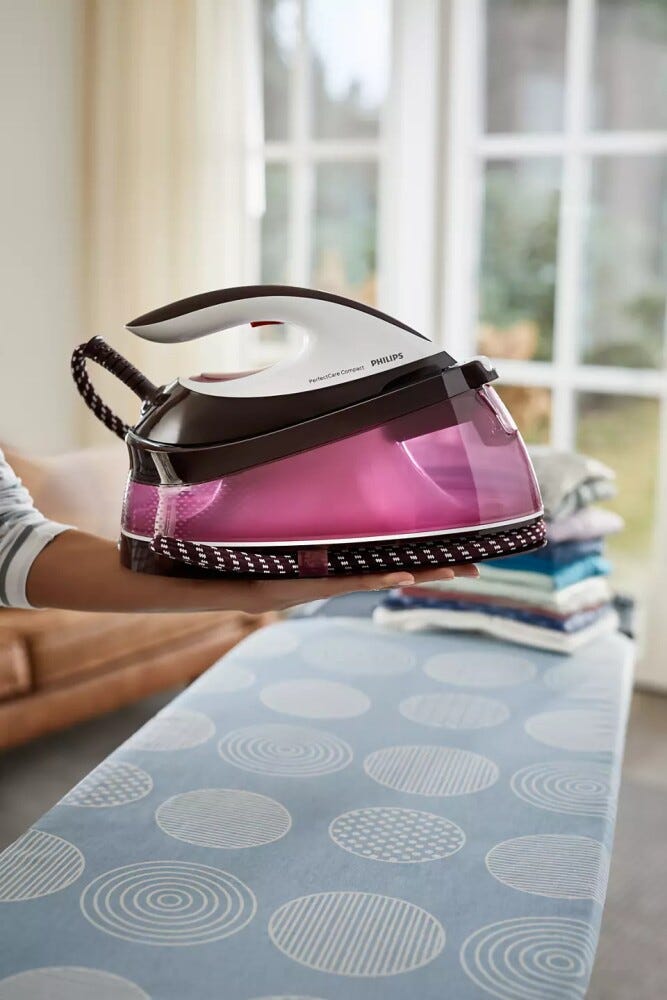 Philips GC7842 PerfectCare Compact Ferro da stiro con caldaia a vapore - bianco / fucsia