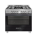 Glem ST965MBK Specialista Cucina da accosto cm. 90 - 5 fuochi + forno elettrico - nero carbone