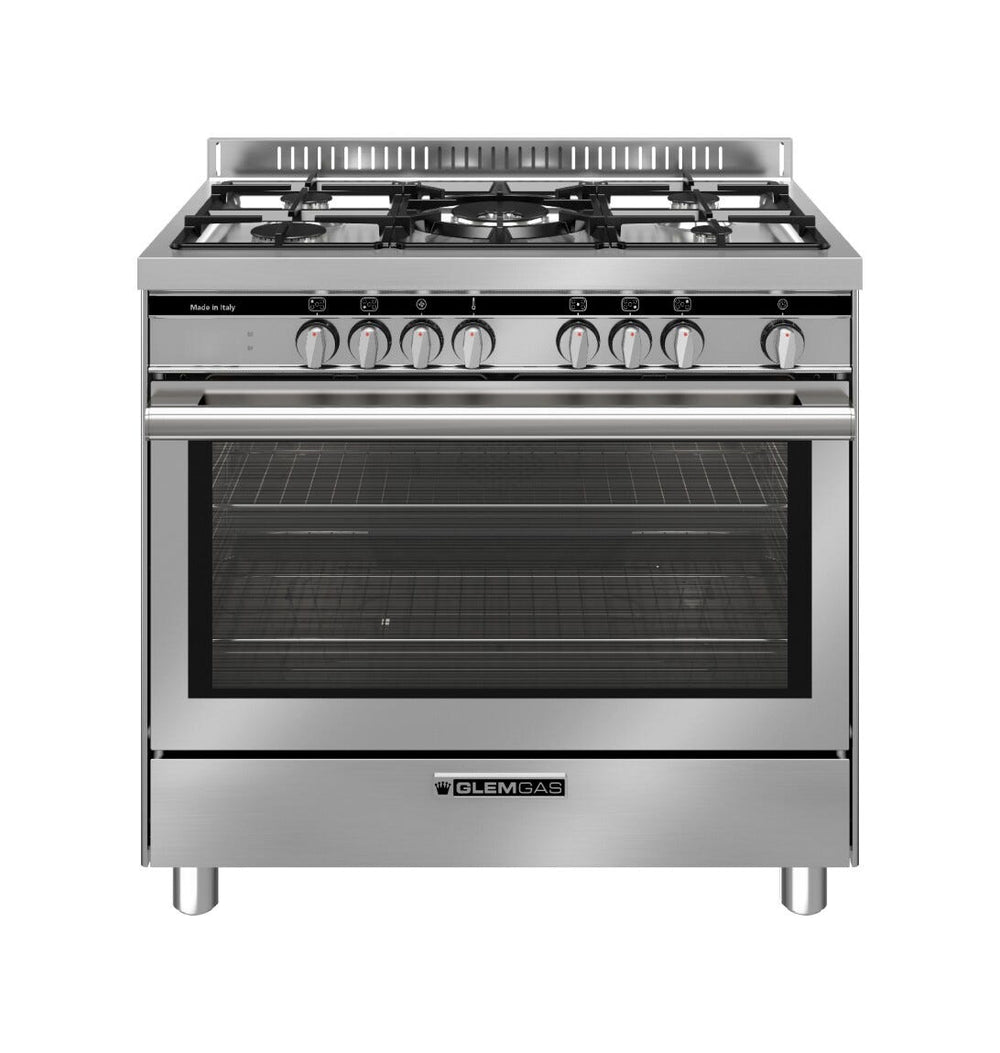Glem ST965MI Specialista Cucina da accosto cm. 90 - 5 fuochi + forno elettrico - acciaio inox