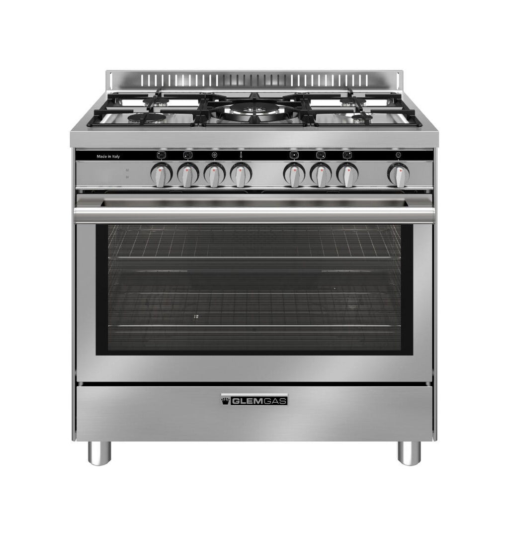 Glem ST965MI Specialista Cucina da accosto cm. 90 - 5 fuochi + forno elettrico - acciaio inox