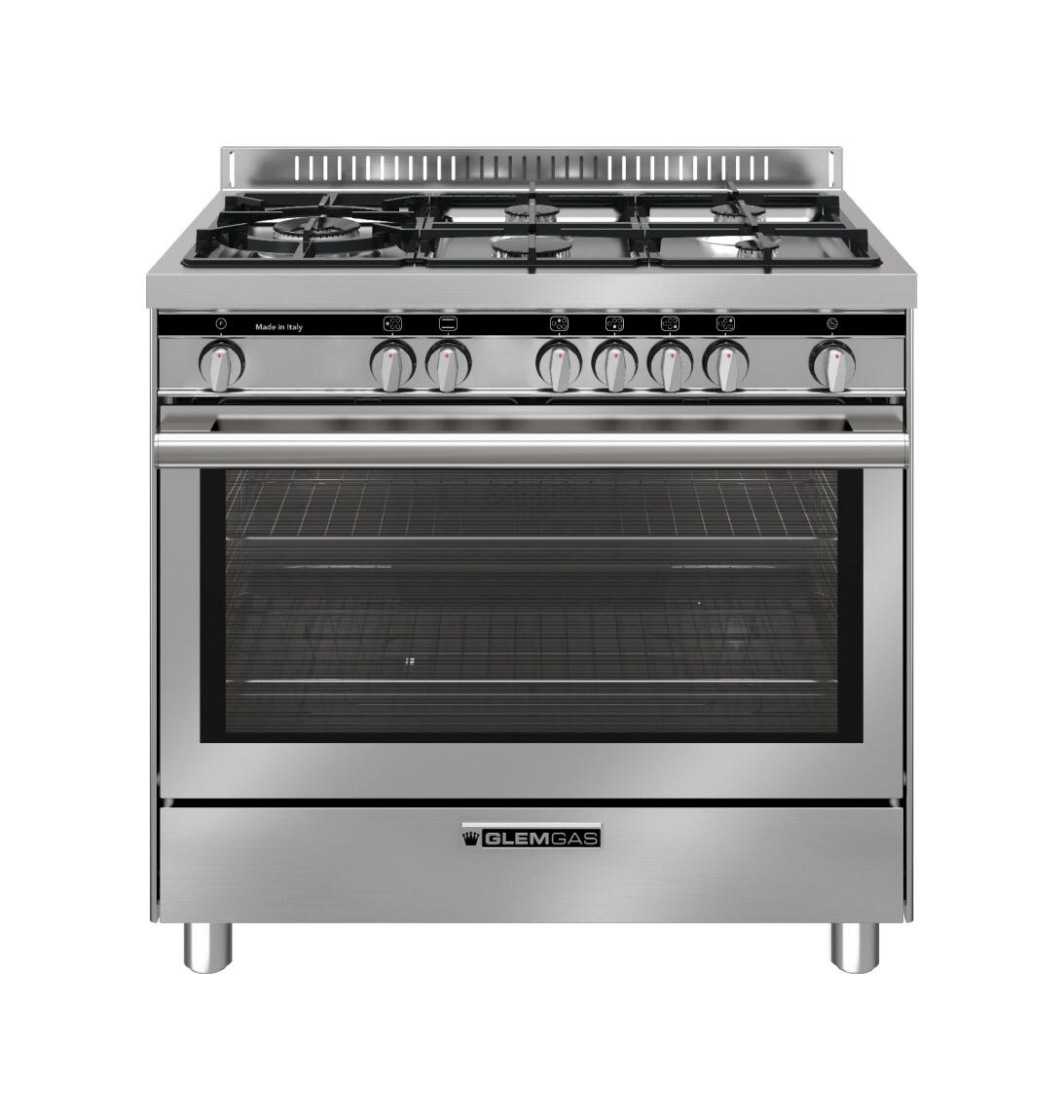 Glem ST96TVI Specialista Cucina da accosto cm. 90 - 5 fuochi + forno a gas - acciaio inox
