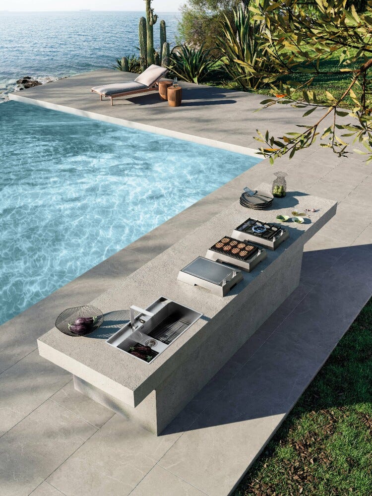 Barazza Thalas freestanding Outdoor Piano cottura barbecue cm. 40 - inox