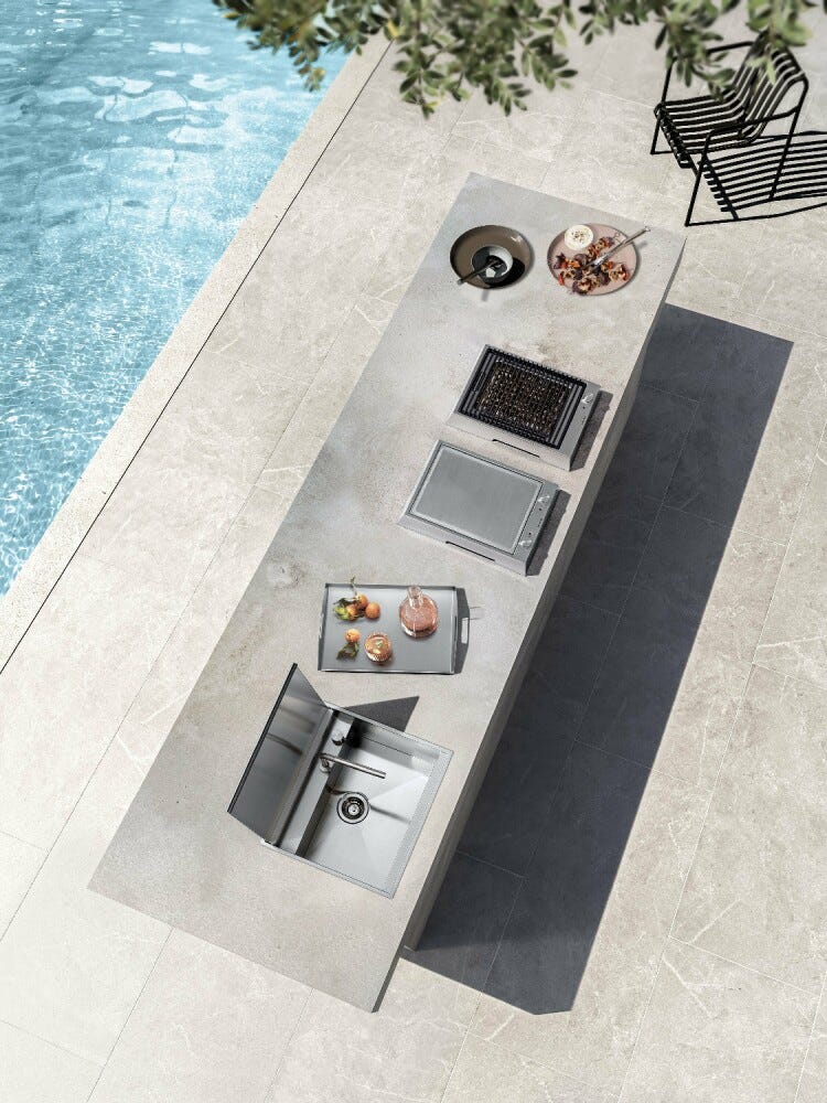 Barazza Thalas freestanding Outdoor Piano cottura barbecue cm. 40 - inox