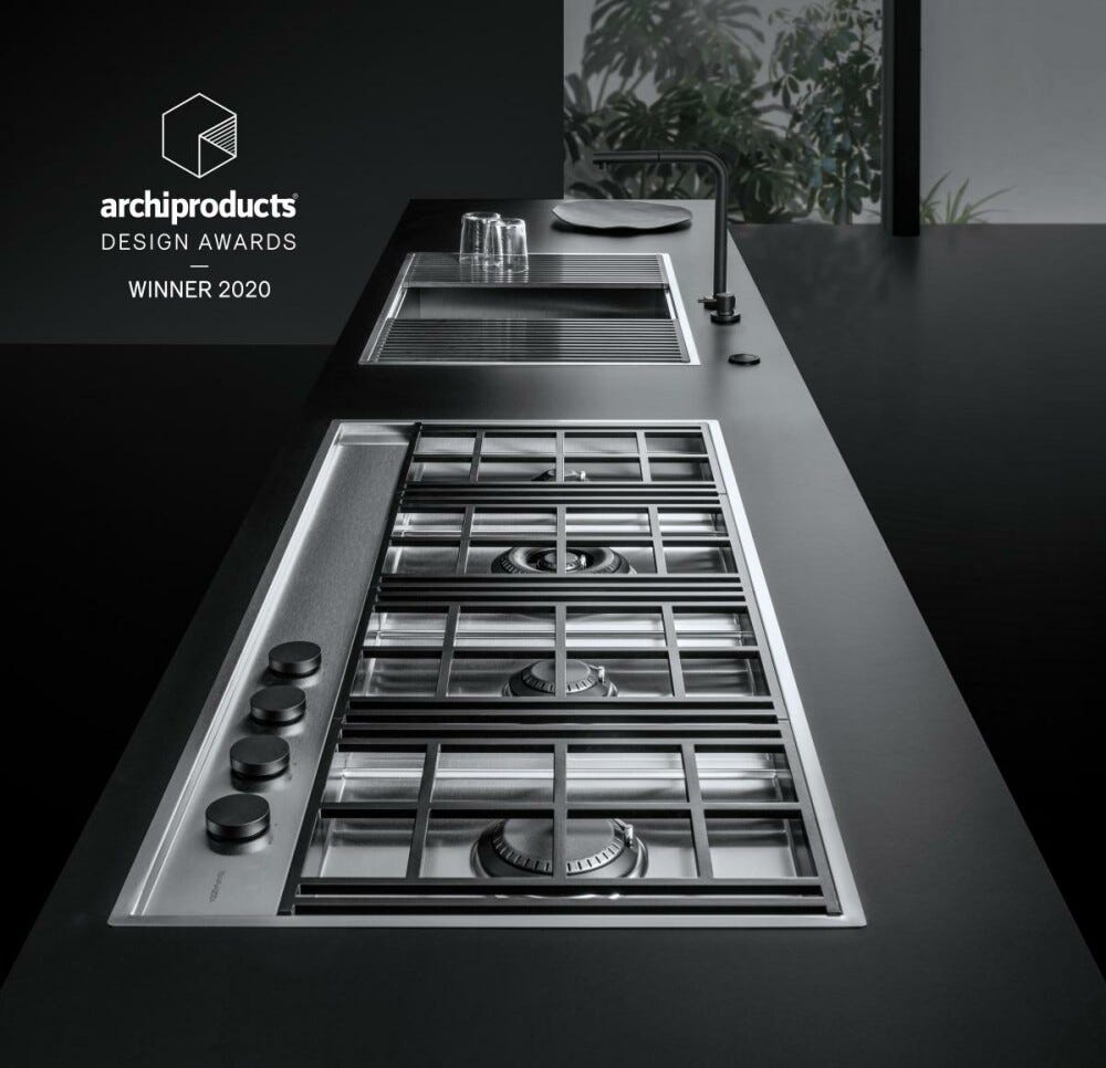 Barazza 1PLE3D Lab Evolution Piano cottura a gas cm. 120 - inox satinato