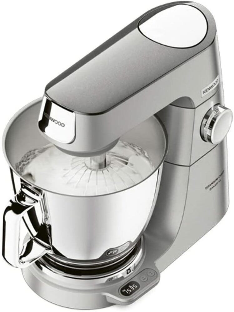 Kenwood KVL85.004SI Titanium Chef Baker XL Planetaria da 7 l - argento