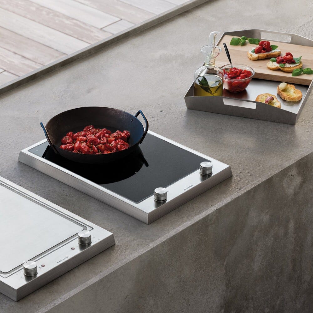 Barazza THALAS INCASSO Outdoor Piano cottura a induzione cm. 37 - inox
