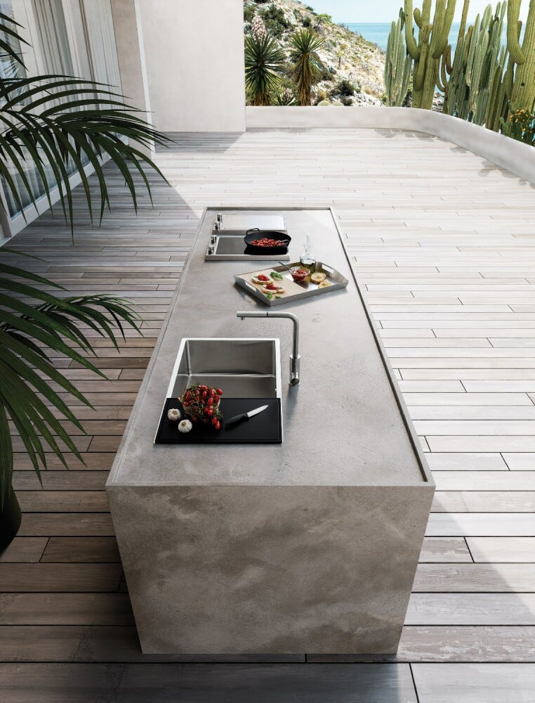 Barazza THALAS INCASSO Outdoor Piano cottura a induzione cm. 37 - inox