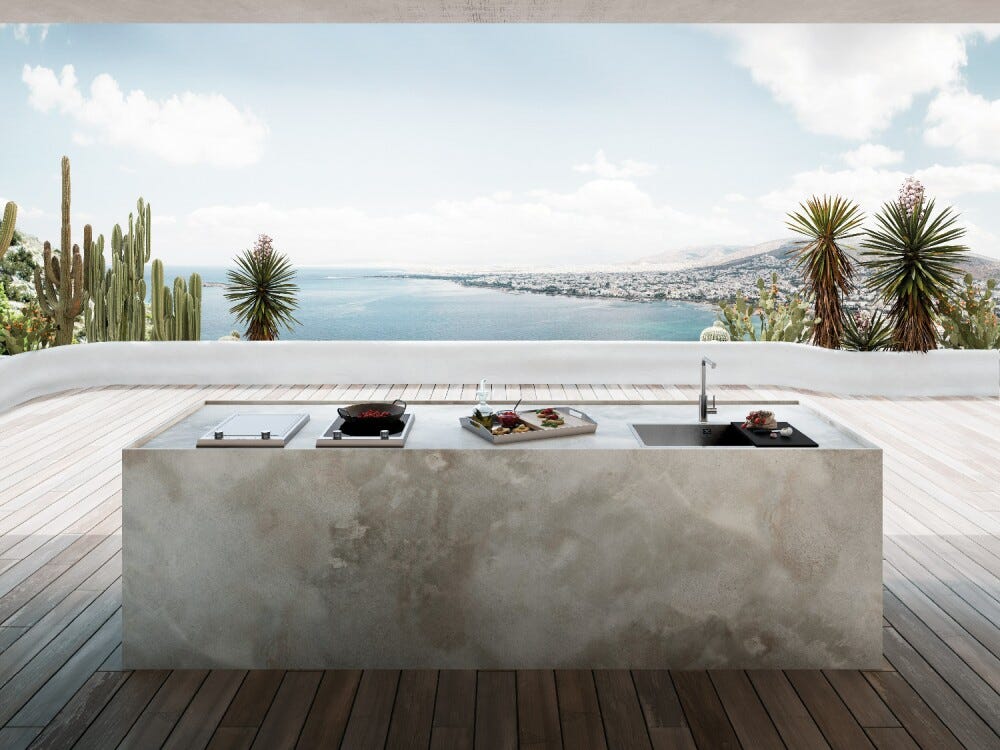 Barazza THALAS INCASSO Outdoor Piano cottura a induzione cm. 37 - inox
