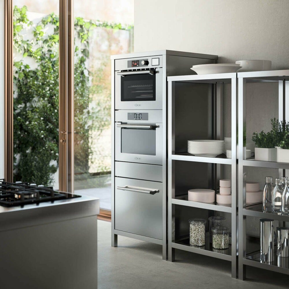 ILVE CSTAR Professional Plus Colonna con forno combinato, abbattitore e confezionatrice sottovuoto - inox