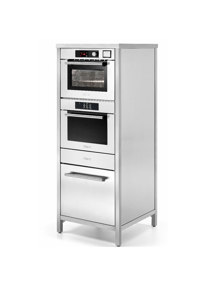 ILVE CSTAR Professional Plus Colonna con forno combinato, abbattitore e confezionatrice sottovuoto - inox