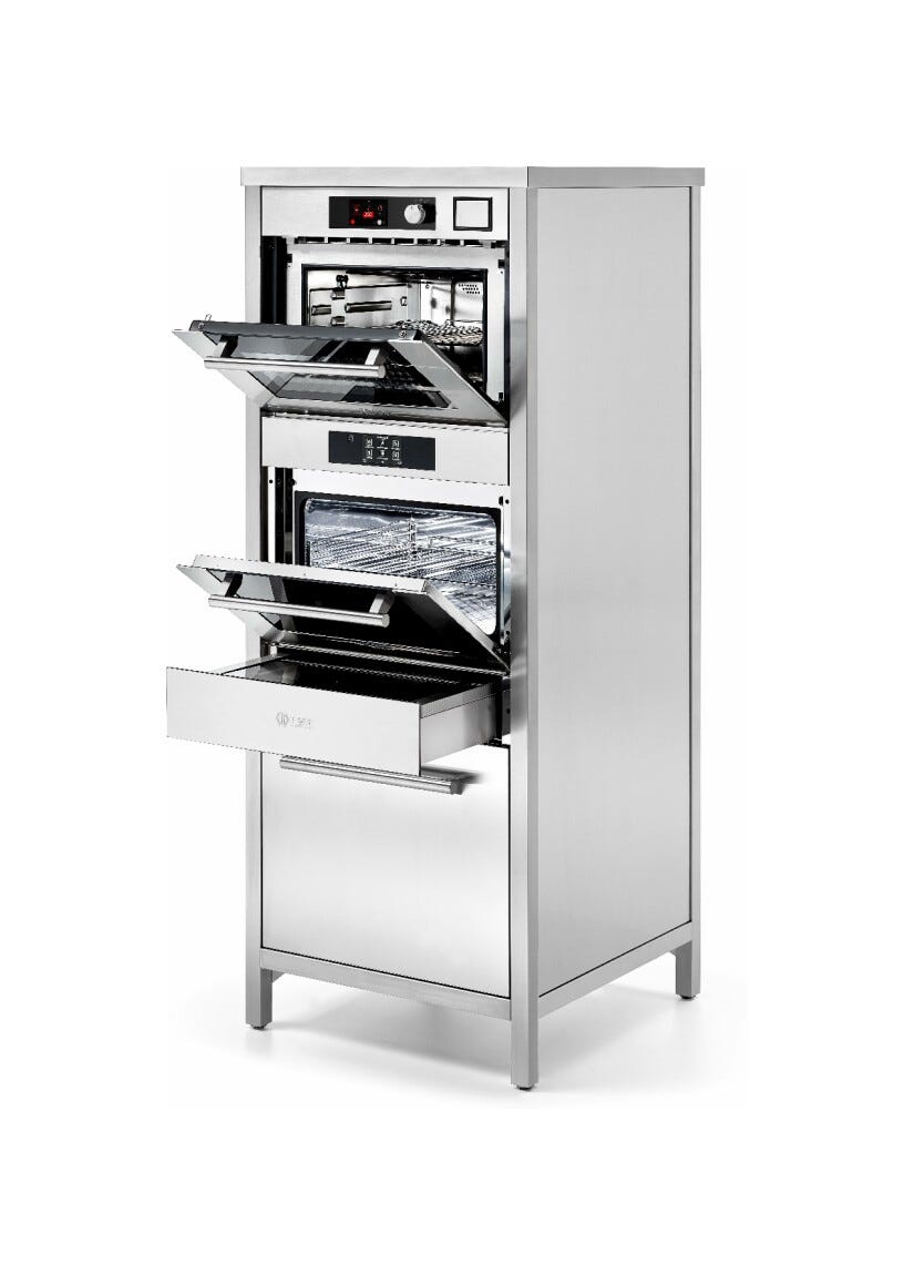 ILVE CSTAR Professional Plus Colonna con forno combinato, abbattitore e confezionatrice sottovuoto - inox