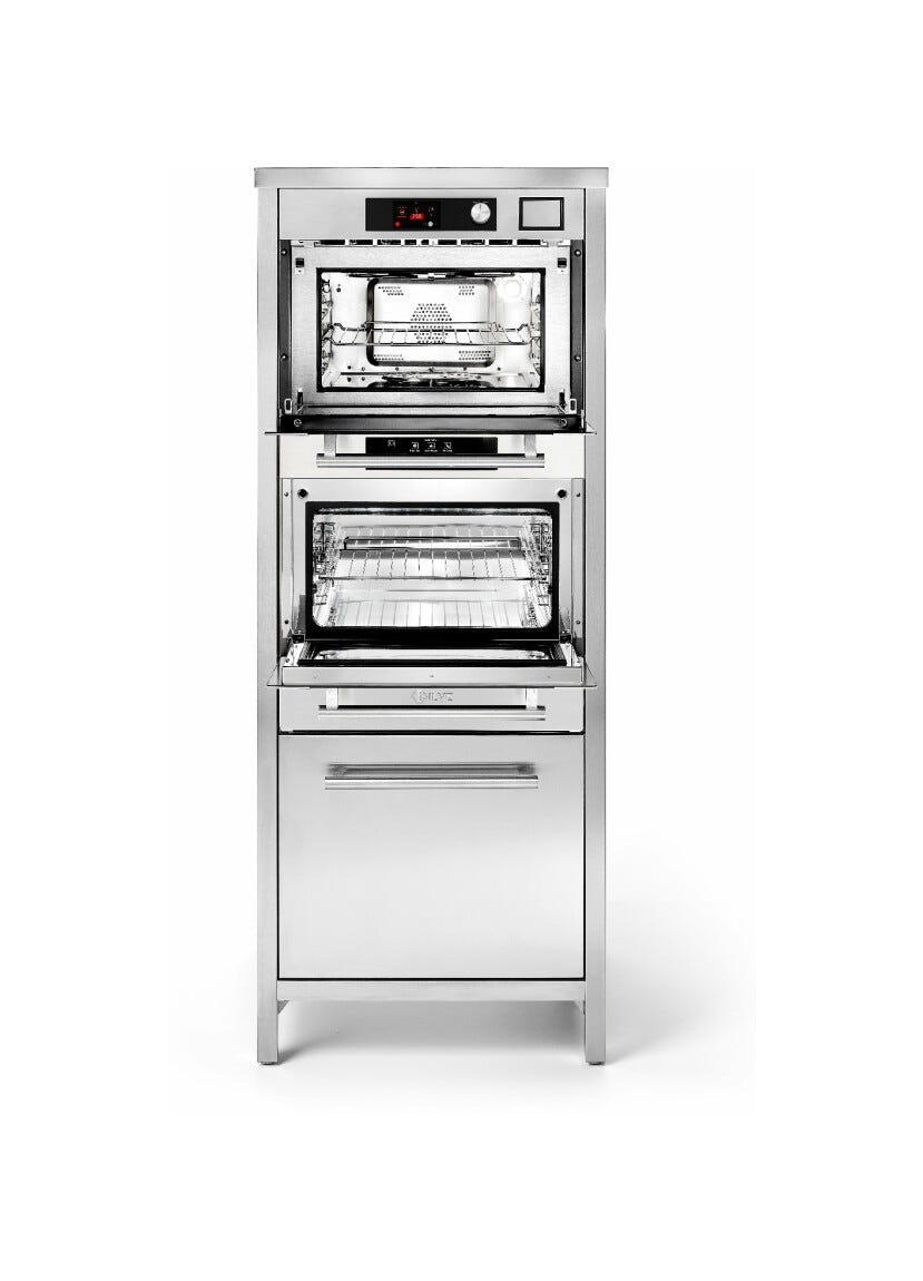 ILVE CSTAR Professional Plus Colonna con forno combinato, abbattitore e confezionatrice sottovuoto - inox