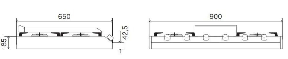 ILVE HCP965FD Professional Plus Piano cottura a gas da appoggio cm 90 con piastra Fry Top - inox