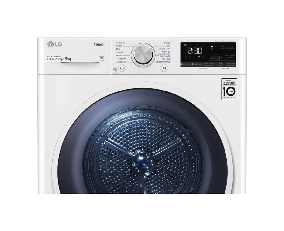 LG RH80V9AVHN Asciugatrice cm. 60 - capacità - 8 kg - bianco
