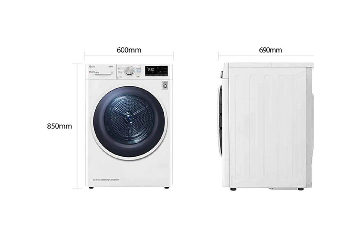 LG RH80V9AVHN Asciugatrice cm. 60 - capacità - 8 kg - bianco