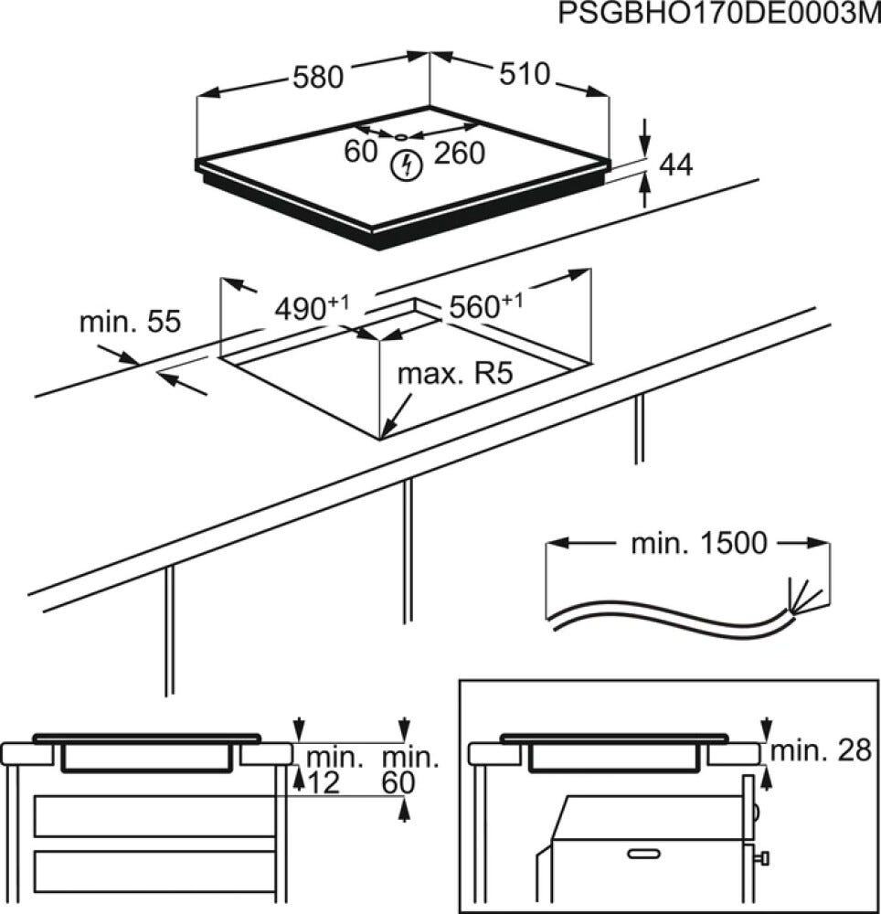 AEG IKS64453IB Serie 6000 Piano cottura a induzione cm. 58 - vetroceramica nero
