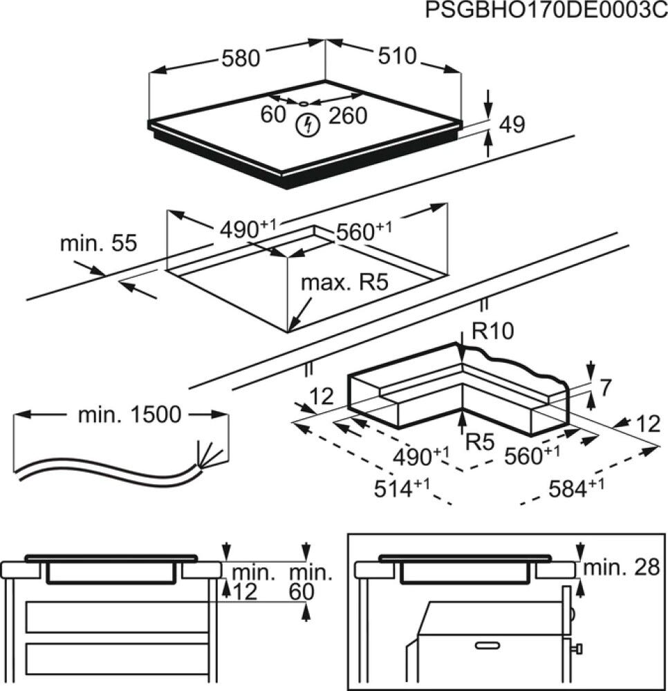 AEG IKS64453IB Serie 6000 Piano cottura a induzione cm. 58 - vetroceramica nero