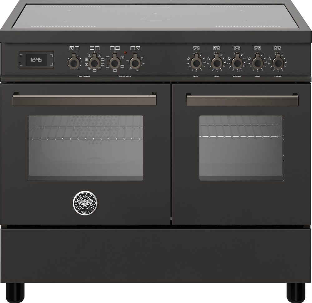 Bertazzoni PRO105I2ECAT Professional Cucina da accosto 100 cm, piano induzione 5 zone, doppio forno, nero