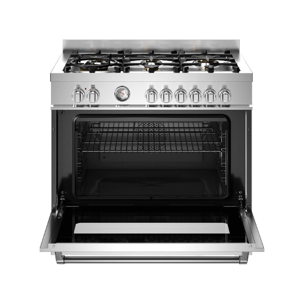 Bertazzoni MAS96L1EXT Master Cucina da accosto 90 cm, 6 fuochi a gas, forno gigante elettrico multifunzione, inox