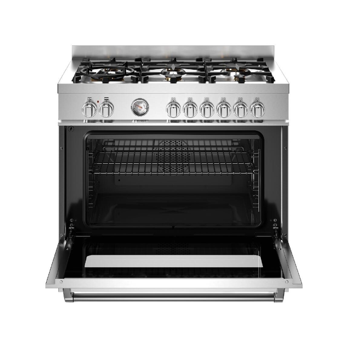 Bertazzoni MAS96L1EXT Master Cucina da accosto 90 cm, 6 fuochi a gas, forno gigante elettrico multifunzione, inox
