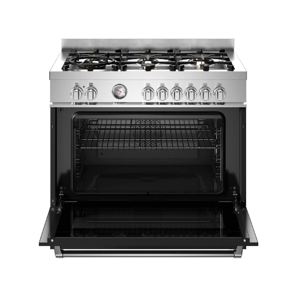 Bertazzoni MAS96L1ENET Master Cucina a libera installazione 90 cm, piano a gas 6 fuochi, forno elettrico multifunzione 103 L, nero