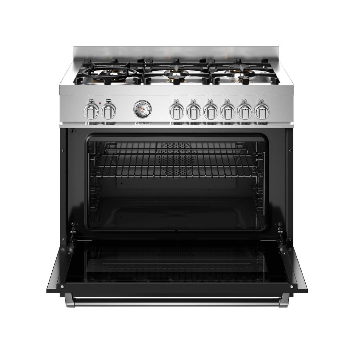 Bertazzoni MAS96L1ENET Master Cucina a libera installazione 90 cm, piano a gas 6 fuochi, forno elettrico multifunzione 103 L, nero