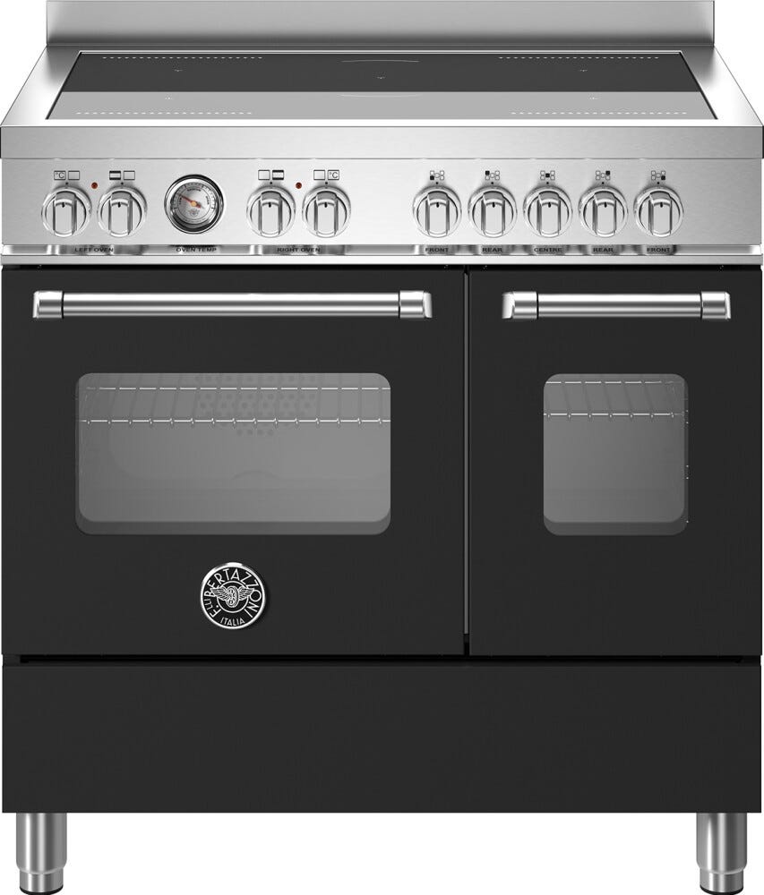 Bertazzoni MAS95I2ENET Master Cucina a libera installazione 90 cm, piano a induzione 5 zone con doppio forno, nero
