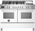 Bertazzoni PRO126G2EBIT Professional Cucina a libera installazione 120 cm, 6 fuochi a gas, doppio forno elettrico 69+69 L, bianco