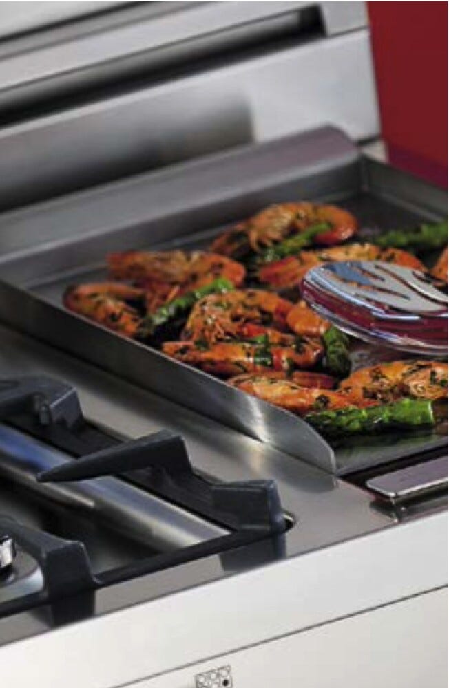 Bertazzoni MAS126G2EXT Master Cucina da accosto 120 cm, 6 fuochi a gas, piastra teppan-yaki e doppi forni elettrici, inox