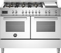 Bertazzoni PRO126G2EXT Professional Cucina da accosto 120 cm, 6 fuochi a gas, piastra Teppan‑yaki e doppio forno elettrico, inox