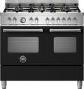 Bertazzoni MAS106L2ENET Master Cucina da accosto 100 cm, 6 fuochi a gas con doppio wok e doppio forno elettrico, nero