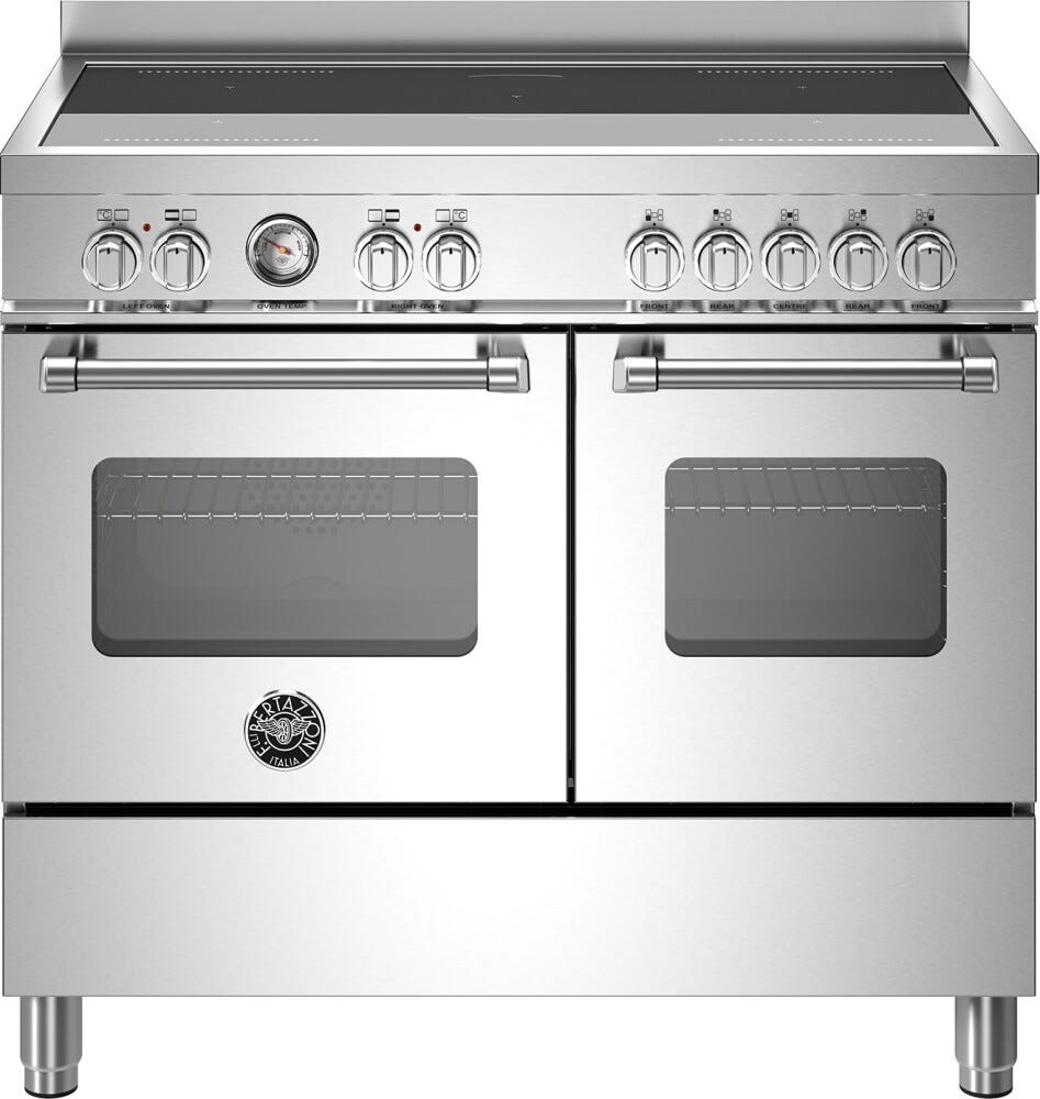 Bertazzoni MAS105I2EXT Master Cucina da accosto 100 cm, 5 zone a induzione con 2 zone flex e doppio forno elettrico, inox