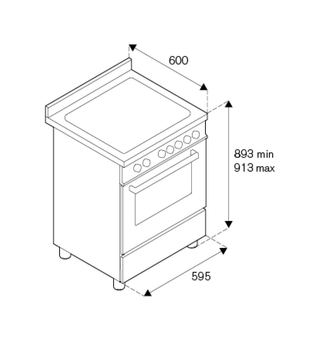 Bertazzoni PRO64I1EART Professional Cucina da accosto 60 cm, 4 zone a induzione con zona bridge, forno elettrico 69 L, arancione