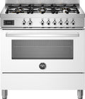 Bertazzoni PRO96L1EBIT Professional Cucina da accosto 90 cm, 6 fuochi a gas con doppio wok, forno elettrico 103 L, bianco