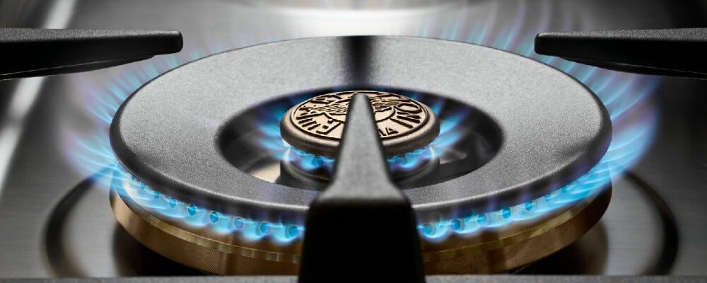 Bertazzoni PRO96L1EART Professional Cucina da accosto 90 cm, 6 bruciatori a gas con doppio wok, forno elettrico 103 L, arancione