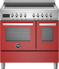 Bertazzoni PRO95I2EROT Professional Cucina da accosto 90 cm, 5 zone a induzione con 2 zone flex, doppio forno elettrico, rosso
