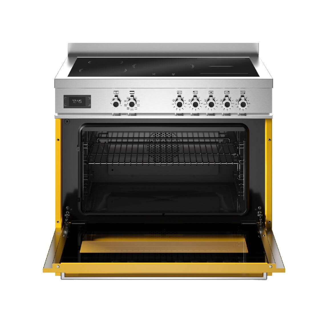 Bertazzoni PRO95I2EGIT Professional Cucina da accosto 90 cm, piano a induzione 5 zone, doppio forno elettrico, giallo