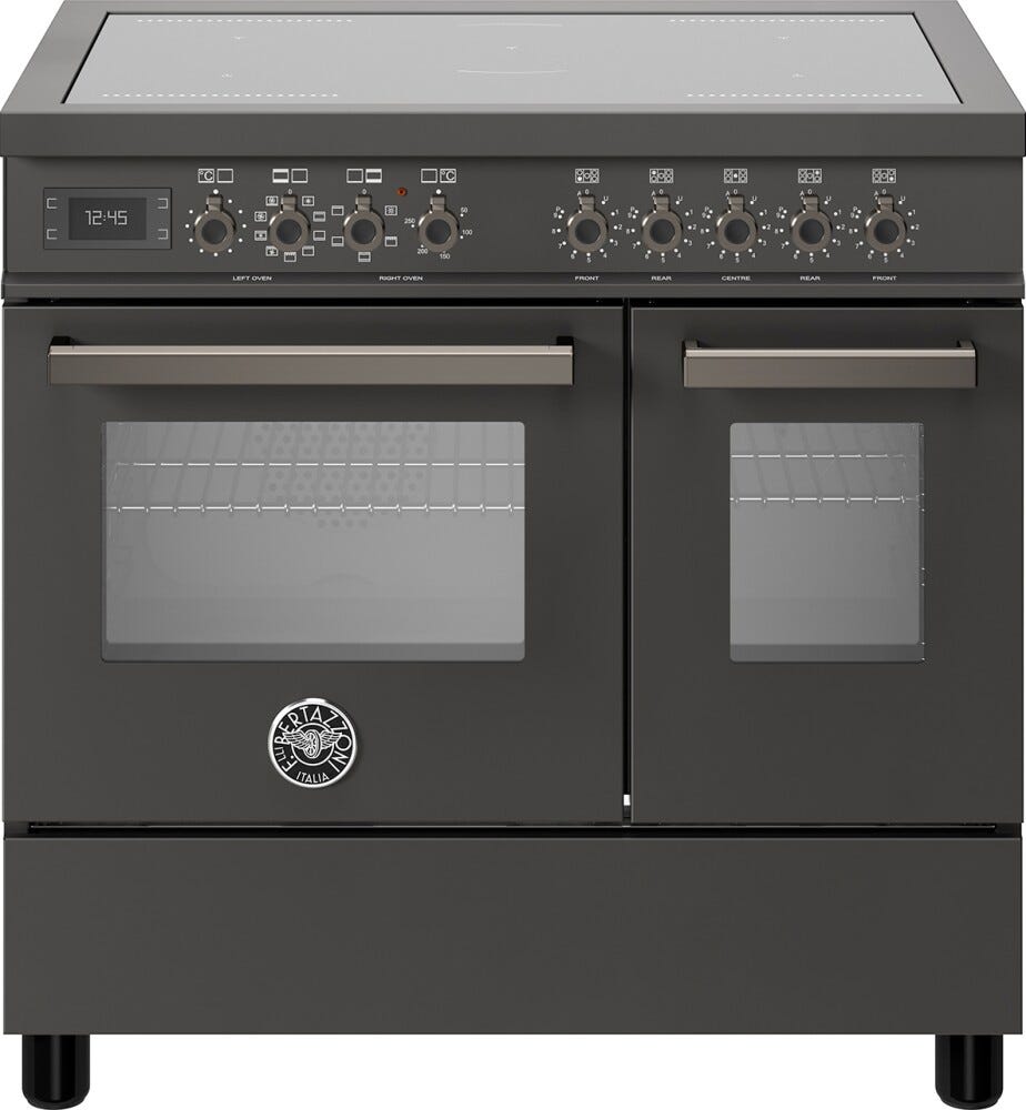 Bertazzoni PRO95I2ECAT Professional Cucina da accosto 90 cm, piano a induzione 5 zone, doppio forno elettrico, carbonio