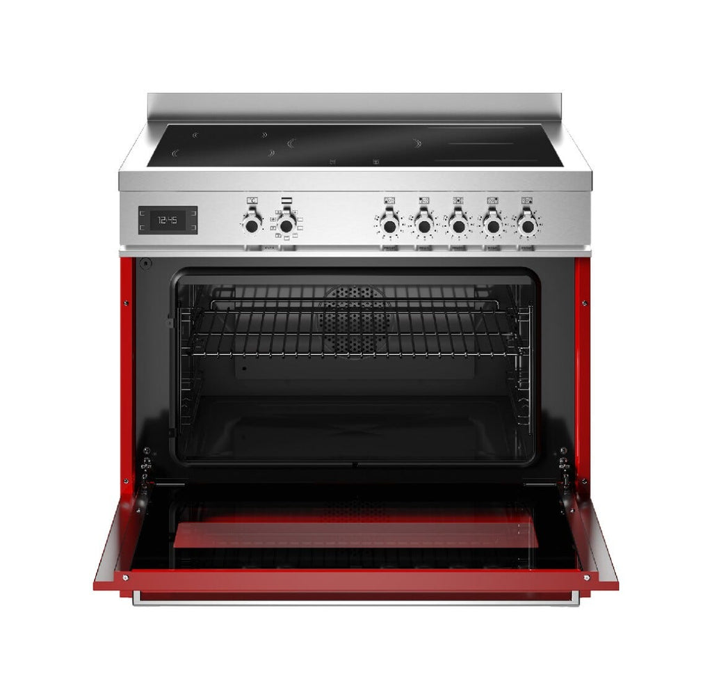 Bertazzoni PRO95I1EROT Professional Cucina da accosto 90 cm, 5 zone a induzione con 2 zone flex e forno elettrico 103 L, rosso