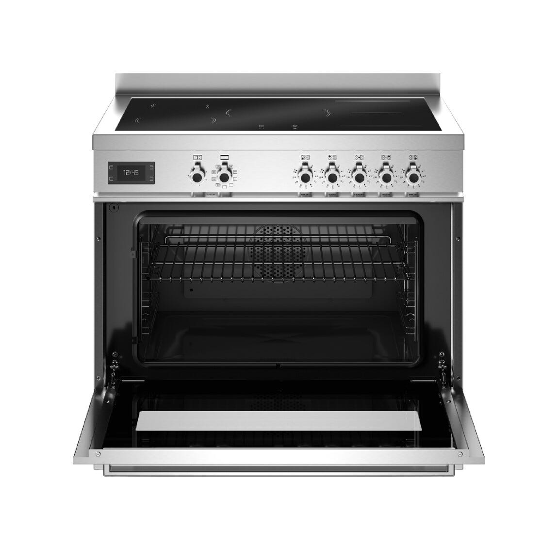 Bertazzoni PRO95I1EXT Professional Cucina da accosto 90 cm, 5 zone a induzione con 2 zone flex e forno elettrico 103 L, inox