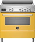 Bertazzoni PRO95I1EGIT Professional Cucina da accosto 90 cm, 5 zone a induzione con 2 zone flex e forno elettrico 103 L, giallo