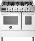 Bertazzoni PRO96L2EBIT Professional Cucina da accosto 90 cm, 6 bruciatori in ottone, doppio forno elettrico multifunzione, bianco