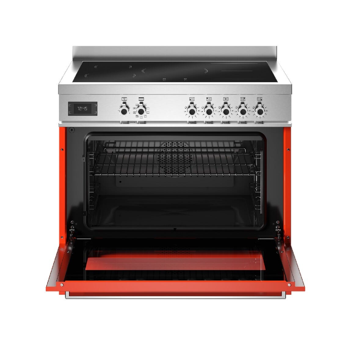 Bertazzoni PRO95I1EART Professional Cucina da accosto 90 cm, 5 zone a induzione con 2 flex, forno elettrico multifunzione 103 L,arancione